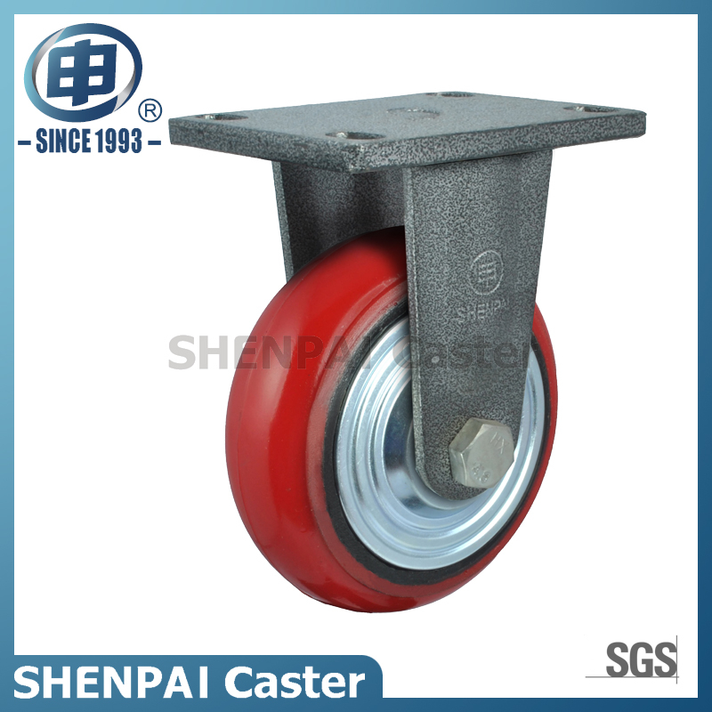 5"铁芯PU硬质塑料喷涂脚轮