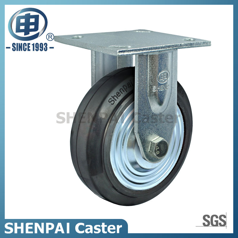 6英寸铁芯橡胶脚轮刚性