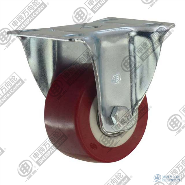 2" 平底固定聚氨酯轮（红色）