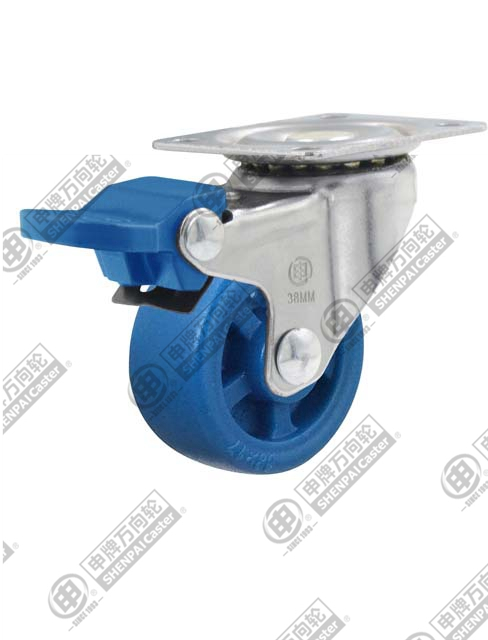 2"平底刹车尼龙轮 （蓝色）