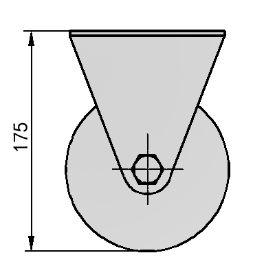 5寸平底固定（喷塑）铝芯聚氨酯轮（黄、平）