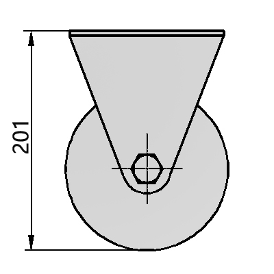 6寸平板固定铝芯聚氨酯轮（黄、平）