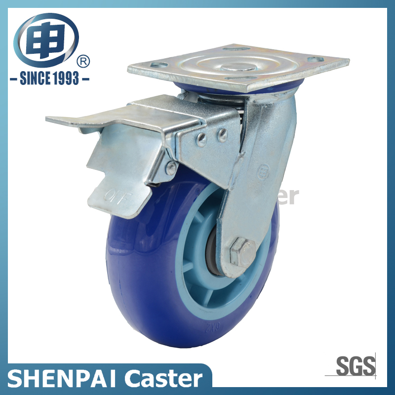 6" 重型超级聚氨酯锁定旋转工业脚轮