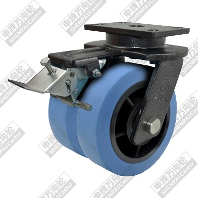 8\\"铁芯尼龙旋转锁定双脚轮