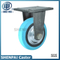 5寸铁芯蓝色尼龙固定脚轮