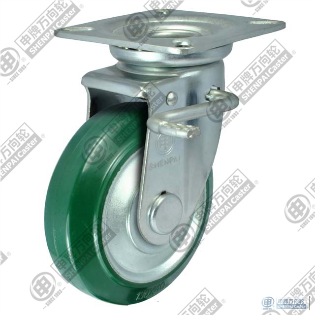 6"钢芯橡胶万向刹车脚轮