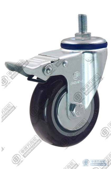 3" 尼龙螺纹杆旋转锁定脚轮