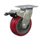 6\\" 红色 PU 旋转带刹车脚轮