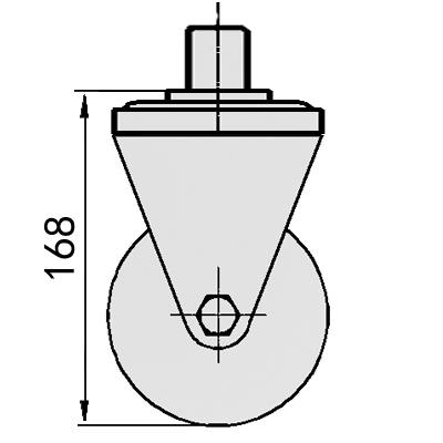 5"插杆固定聚氨酯轮 (黑色)